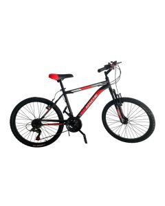 Bicyclette VTT PRADO Apache Pour Homme 18 Vitesse 24'' - Noir et Rouge