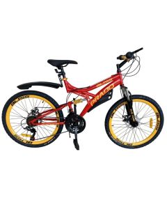 Bicyclette VTT PRADO Bliss Double Jante 18 Vitesse 24'' - Rouge  Jaune