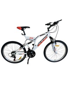 Bicyclette VTT PRADO Sniper Cadre D New 18 Vitesse 24'' - Blanc