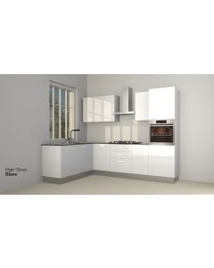Cuisine d’angle 185-305CM - BRICO KITCHEN-Blanc
