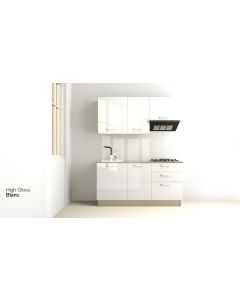 Cuisine linéaire 165CM -BRICO KITCHEN-Blanc