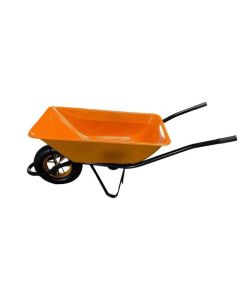 Brouette 80 Litres Robuste à Roue Solide - Orange