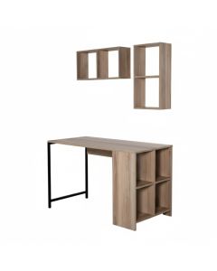 Bureau 2 niches - 120 x 77 x 60 cm - chêne