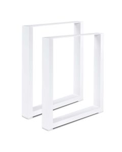 2 pièces Pieds de table carré - Acier Blanc - L x H(60 x 72) cm