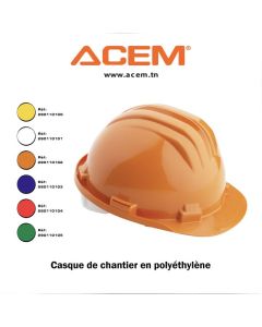 Casque de chantier en polyéthylène - ACEM-Blanc