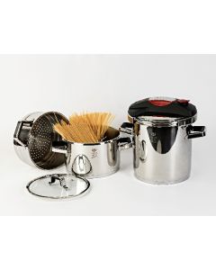 Set inox cocotte et couscoussier - Rouge - OSCAR GOLD