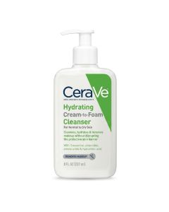 CeraVe Crème Moussante Hydratante Peau Sèche - Nettoyant Visage