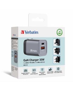 Chargeur GaN Verbatim 35W 2 Ports - Prix Tunisie | Arkan.tn
