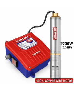 Pack EMTOP – Pompe immergée 4" 3 HP + Commande automatique 3 HP - Tunisie