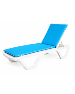 Matelas de transat bleu turquoise 180x52x4 cm cm avec sangles d’attache