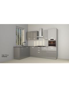 Cuisine d’angle 185-275CM - BRICO KITCHEN-Chrome