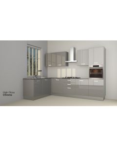 Cuisine d’angle 185-305CM - BRICO KITCHEN-Chrome