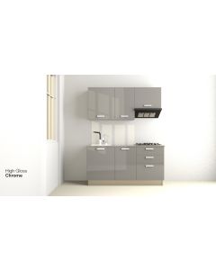 Cuisine linéaire 165CM -BRICO KITCHEN-Chrome