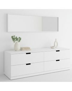 Commode avec Miroir – MDF Stratifié – 160×45×54 cm