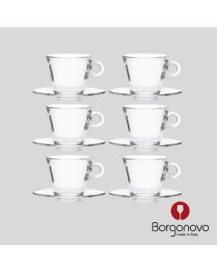 06 Tasses & sous-tasse à Cappuccino/Café Conic 280 x 280 ml.