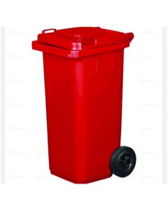 Conteneur à déchets - 120L - Rouge – Polyéthylène 