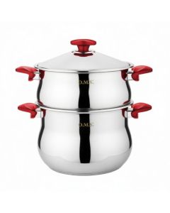 Couscoussier TITOU – 6,5L – Inox 18/10 – Rouge Bordeaux
