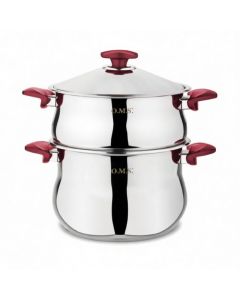 Couscoussier TITOU – 9,2L – Inox 18/10 – Rouge 
