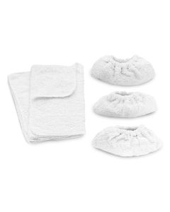 Jeu de chiffonnettes KARCHER - 3 bonnets + 2 serpillières - pour nettoyeur vapeur