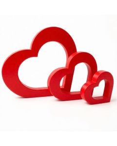 Décoration Cœurs Saint Valentin - Plastique - Rouge