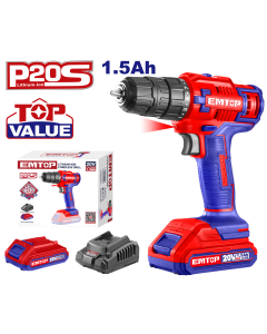 Perceuse viss 20v 45nm 1bat 2ah emtop ECDL6200118
