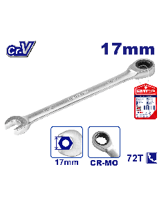 Clé mixte a cliquet t fixe 17mm emtop  ECSPAR171