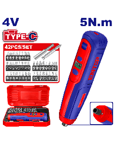 Visseuse 4v 5nm t-c+42 embouts emtop  ECSR0406