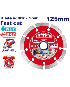 Disque rainureuse 125mm 7.5mm emtop  EDDC01254