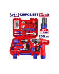 Valise d’outils EMTOP - EEDK12901 - 129 pièces