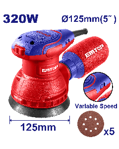 Ponceuse rotative 125mm 320w emtop  EFSR23206