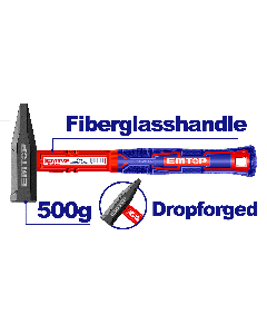 Marteau 500g manche en fibre emtop  EHAMMH0500