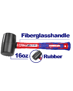 Maillet caoutchouc 450g m-fibrev emtop  EHAMRH1601