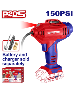 Compresseur portatif 10b sans bat emtop  ELAC2018