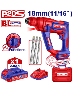 Perfo sds+20v 1b 2ah 18 brush+ac emtop  ELRH201881