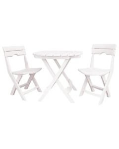 Ensemble Table-RUSPINA et 2 chaises pliables de jardin-blanc