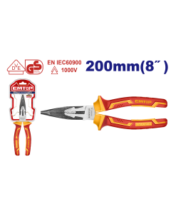 Pince a long nez isolee 8"/200mm emtop  EPLRL0831