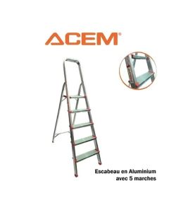Escabeau ACEM - 280700415 - Aluminium - 5 Marches 