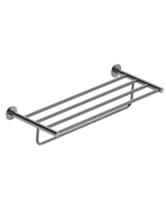 Porte Serviette Double Essential Gris Metal