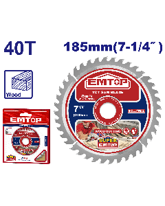 Disque bois scie circul 185 40t emtop  ETCT1185152