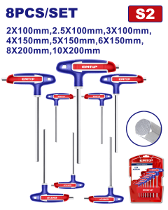 Jeu de 8 clés hexagonales f-t emtop  ETHW6061