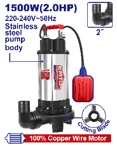 Pompe sub 2"2cv h14,5m 350l/min emtop  EWPPQD15001