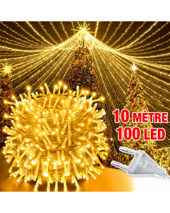 Guirlande Lumineuse LED 100 Lampes – 10 m – Blanc Chaud Clignotant
