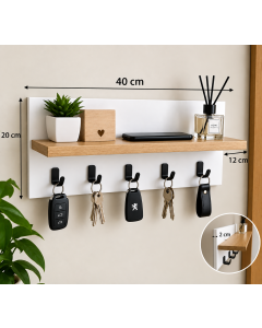 Étagère Murale Porte-Clés avec Rangement – Design Moderne