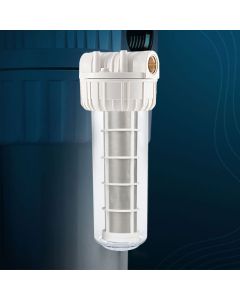 FILTRE SIMPLE 10" 3/4" AVEC CARTOUCHES EN ACIER AVEC CLE ET FIXATION