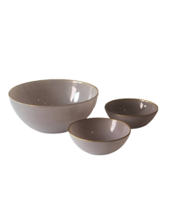 GLASSCOM - Service à soupe sahra 7 pièces jante en or poudre mate