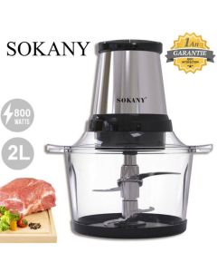 Hachoir Électrique avec Bol en Verre - Sokany - sk7004a - 800W - 2L