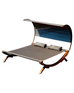 ESPACE HOME - hamac lit confort 2 places - dim 205 x 160 x 220 cm-gris