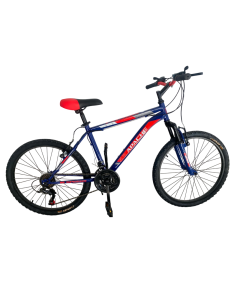 Bicyclette VTT PRADO Apache Pour Homme 18 Vitesse 24'' Bleu et Rouge