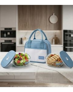 Sac Isotherme Déjeuner avec 2 Boîtes en Verre