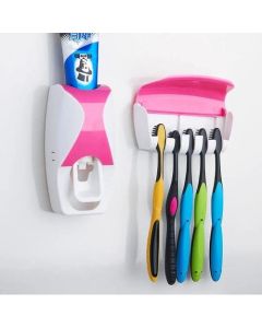 Distributeur De Dentifrice Avec Support Brosse a Dents rose